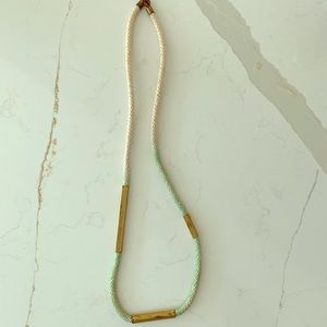 NWOT artisan-made rope necklace, brass hardware